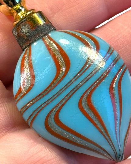 Antique hand Blown Glass Perfume Dabber Bottle mini Germany Venetian style