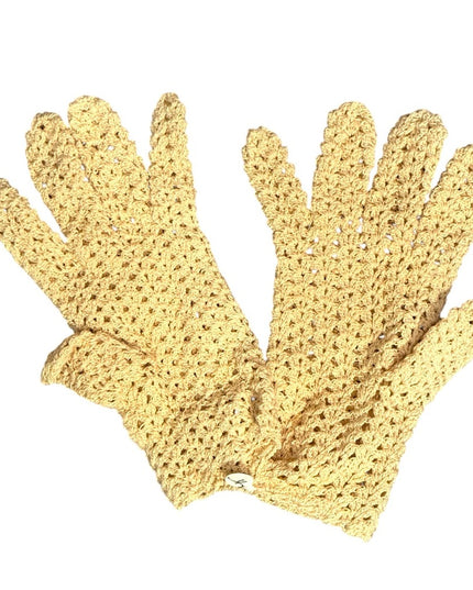 Antique Handmade Crochet Cream White Gloves