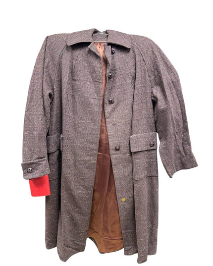 Vintage Betty Rose Water Repellent 1970s  Button up Mid length Brown Coat