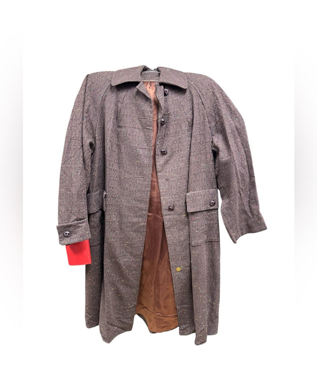 Vintage Betty Rose Water Repellent 1970s  Button up Mid length Brown Coat
