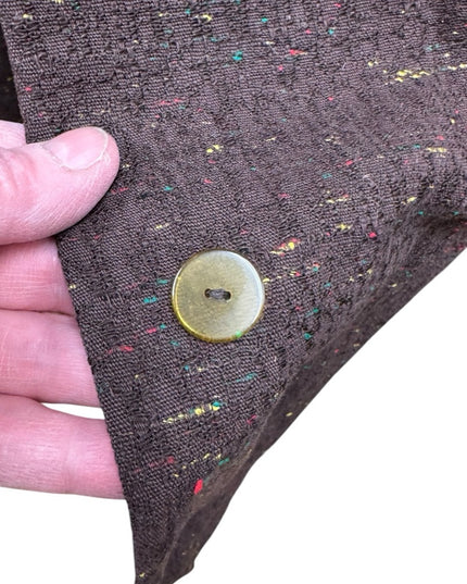 Vintage Betty Rose Water Repellent 1970s  Button up Mid length Brown Coat