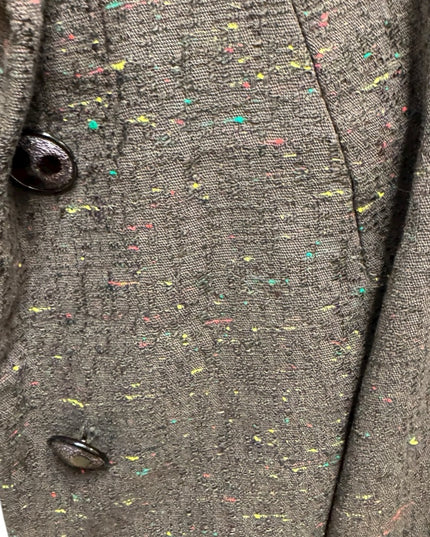 Vintage Betty Rose Water Repellent 1970s  Button up Mid length Brown Coat