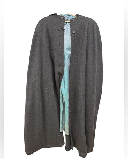 Antique Late 1800s Hooded Black Victorian Cape Cloak