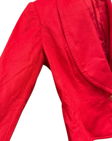 Vintage Hanae Mori Paris Red Cashmere Wool Blazer