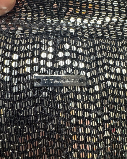 Tahari Sequin Jazzy Stunning Sparkle Blazer Silver Metalic