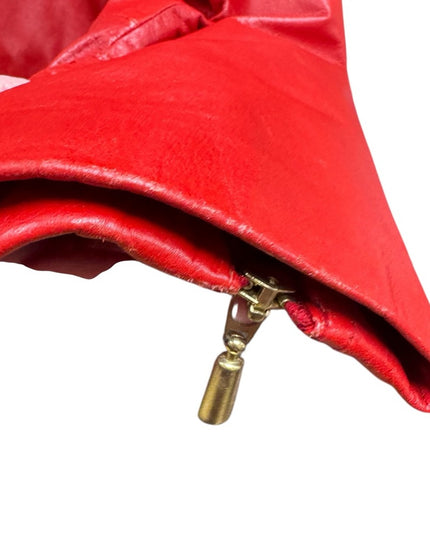 Stunning 1980s Danier Red Leather Zippered Jacket