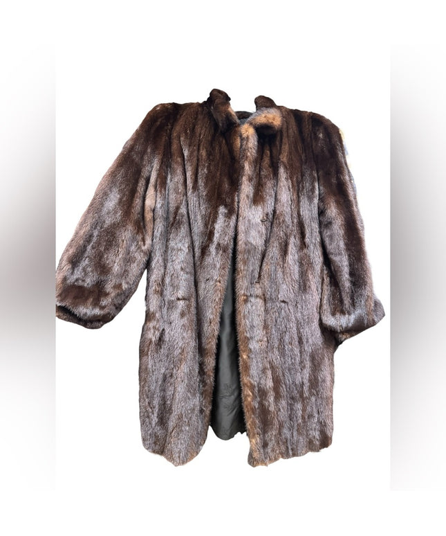 Stunning Vintage 2000s Brown Mid Length MINK Fur Coat Was 4500$ in 2000s