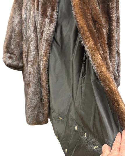 Stunning Vintage 2000s Brown Mid Length MINK Fur Coat Was 4500$ in 2000s