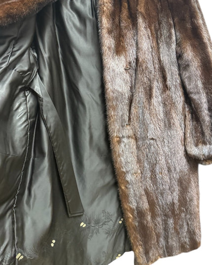 Stunning Vintage 2000s Brown Mid Length MINK Fur Coat Was 4500$ in 2000s