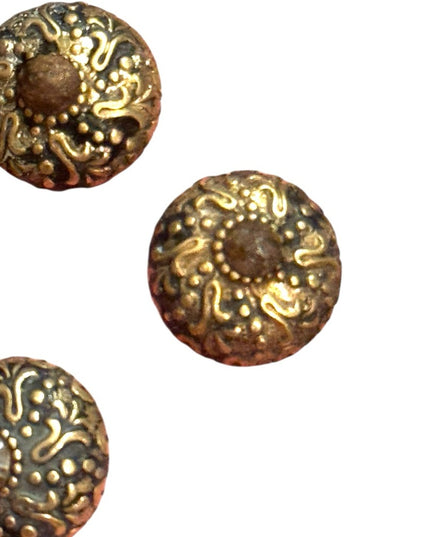 Antique Paris France Victorian Gold Plated Ornate floral design Button lot