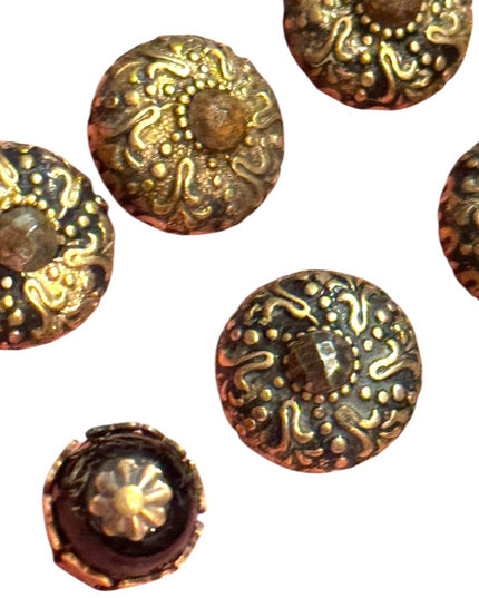 Antique Paris France Victorian Gold Plated Ornate floral design Button lot