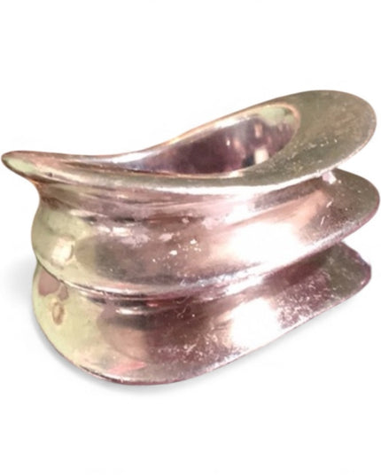 Vintage sterling silver hand forged 1950s modernist chunky ring