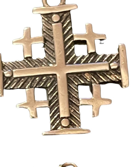 Sterling silver 925 Crusaders cross Jerusalem import pendant necklace