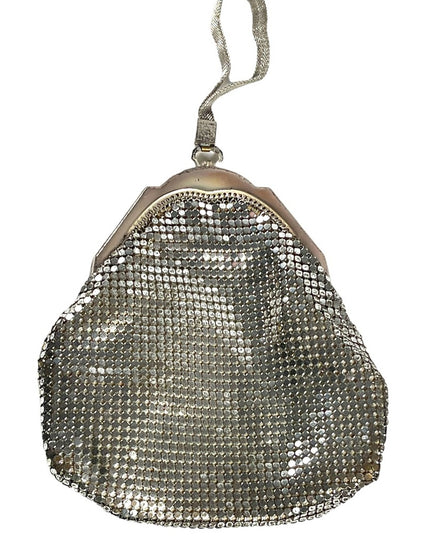 Vintage 1950s Whiting & Davis silver wristlet metal mesh chain mail even…