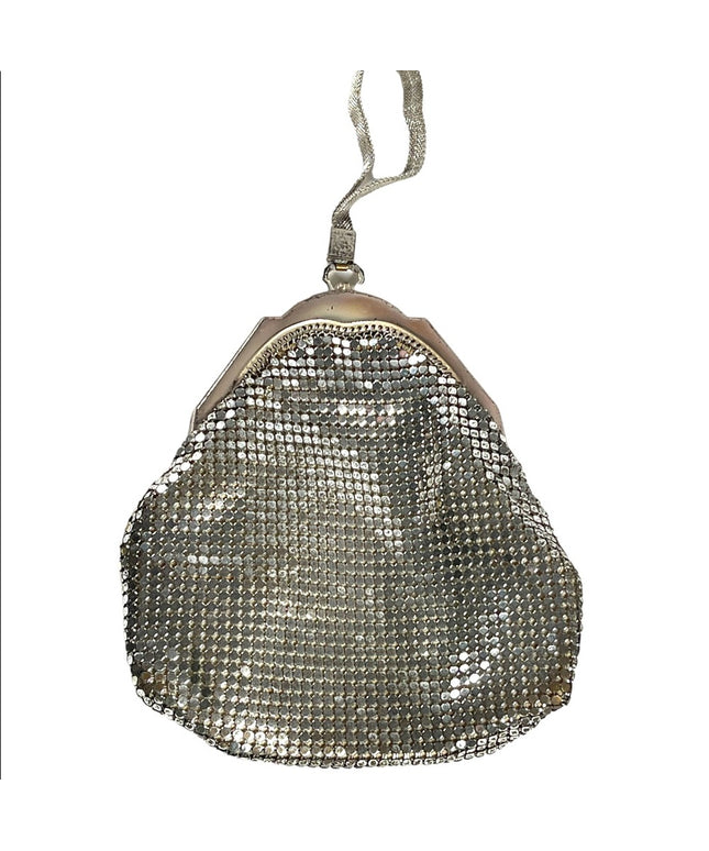 Vintage 1950s Whiting & Davis silver wristlet metal mesh chain mail even…