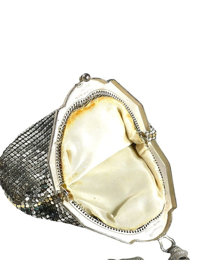 Vintage 1950s Whiting & Davis silver wristlet metal mesh chain mail even…