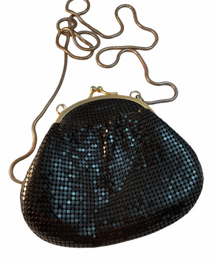 Whiting & Davis small Black metal mesh purse