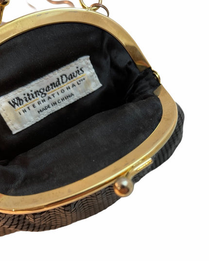 Whiting & Davis small Black metal mesh purse