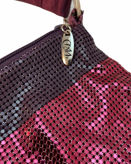 Vintage Pink purple Whiting Davis Purse chain mail