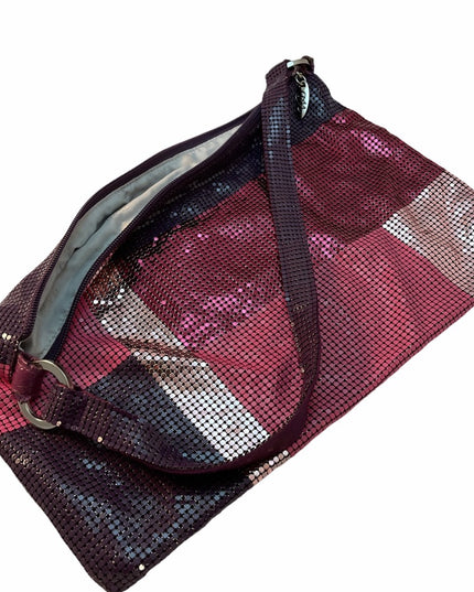 Vintage Pink purple Whiting Davis Purse chain mail
