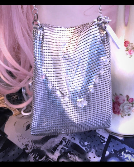 Vintage silver metal Whiting & Davis evening bag