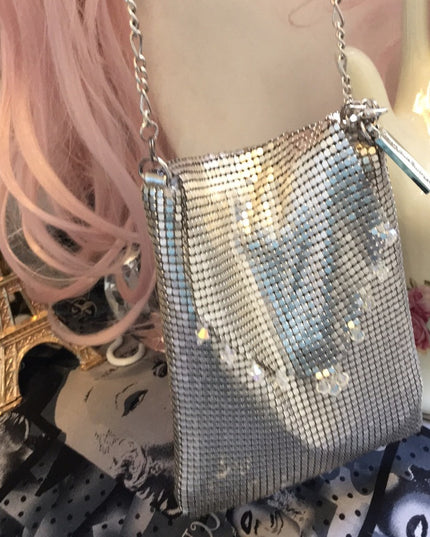 Vintage silver metal Whiting & Davis evening bag