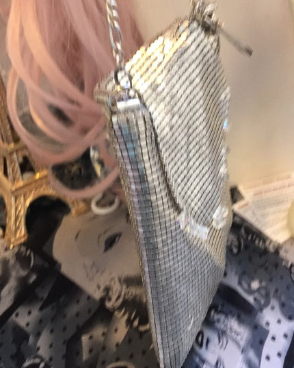 Vintage silver metal Whiting & Davis evening bag