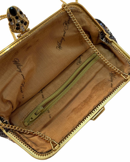 Vintage Whiting & Davis Leopard metal mesh purse chain mail