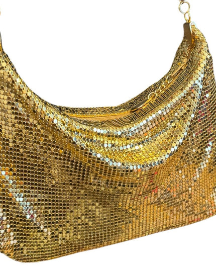 Vintage 1960s Hong Kong Gold Metal Mesh Chain shoulder Bag