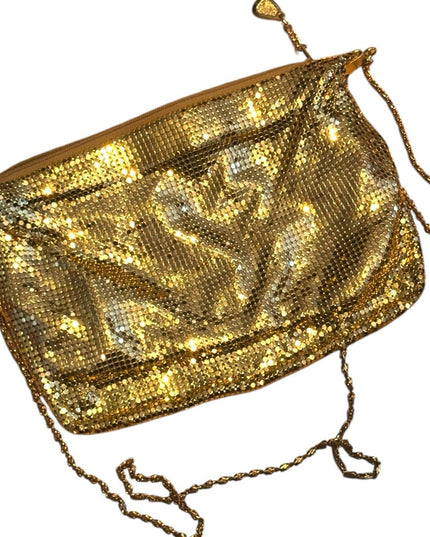 Vintage 1960s Hong Kong Gold Metal Mesh Chain shoulder Bag