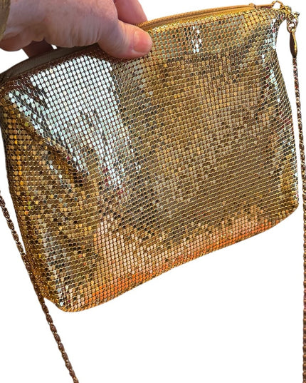Vintage 1960s Hong Kong Gold Metal Mesh Chain shoulder Bag