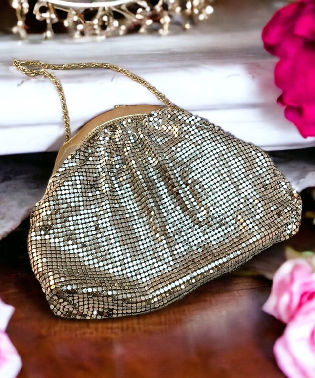 Vintage c1950s Silver metal mesh Whiting & Davis