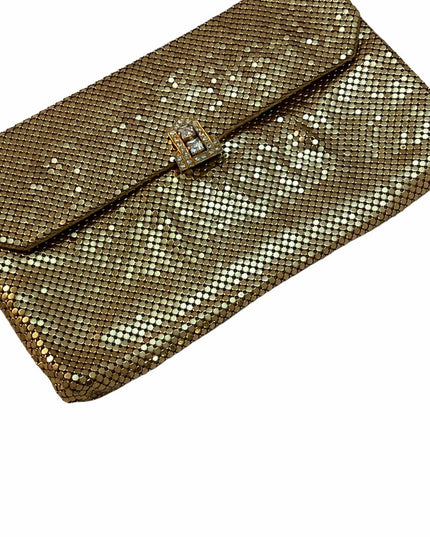 Vintage Whiting & Davis gold mesh clutch purse