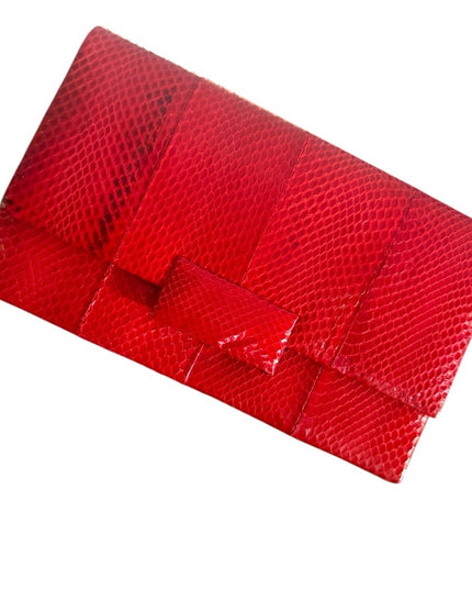 Vintage Whiting & Davis Elegant Red genuine snakeskin Clutch shoulder bag