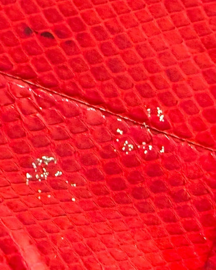 Vintage Whiting & Davis Elegant Red genuine snakeskin Clutch shoulder bag