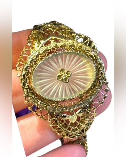 Vintage Whiting & Davis gold finish Bracelet bangle 2.5”