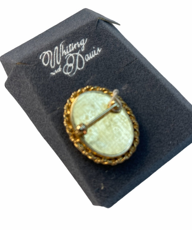 Vintage Whiting & Davis cameo brooch