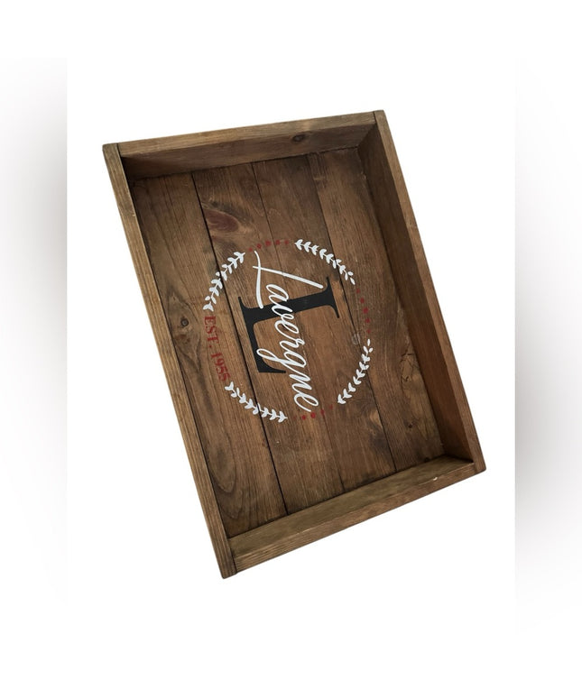 Custom handmade Wooden Serving Tray  Vintage Lavergene Design