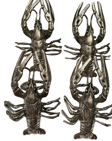 Vintage solid metal heavy LOBSTER Napkin holders x 4 pcs