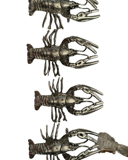 Vintage solid metal heavy LOBSTER Napkin holders x 4 pcs