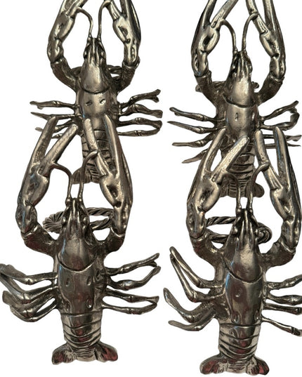 Vintage solid metal heavy LOBSTER Napkin holders x 4 pcs