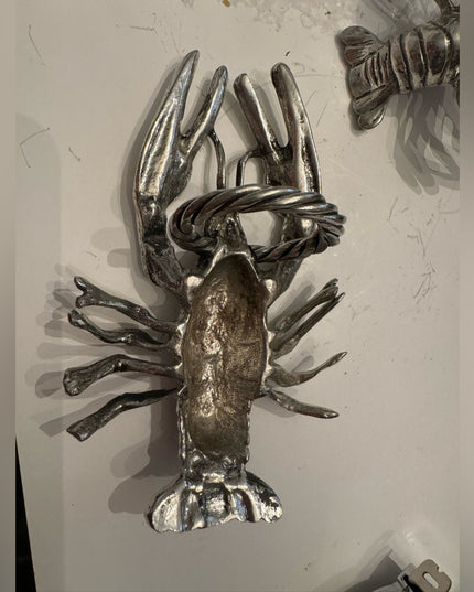 Vintage solid metal heavy LOBSTER Napkin holders x 4 pcs
