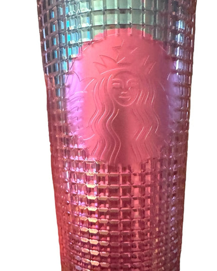 Starbucks Summer 2021 Pink and Blue Grid Tumbler 24oz