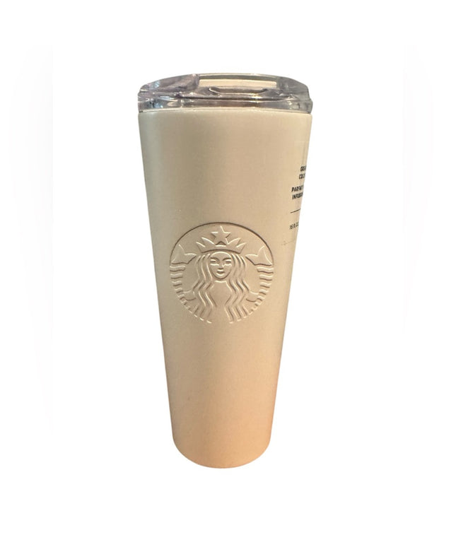 Starbucks Beige Cold Brew Tumbler White Pearl Ice Stainless Steel Holiday 2021