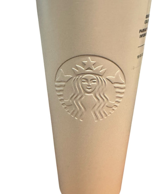 Starbucks Beige Cold Brew Tumbler White Pearl Ice Stainless Steel Holiday 2021