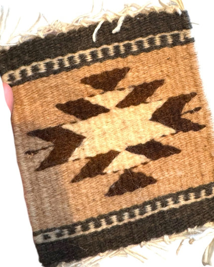 Vintage Mexico Southwesten Handwoven Geometric Pattern Coasters x4 pcs