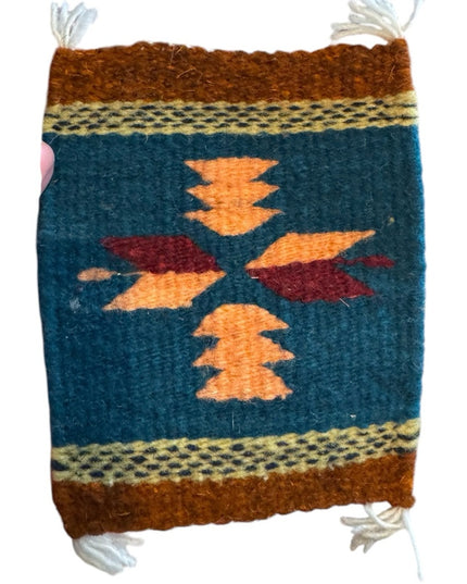 Vintage Mexico Southwesten Handwoven Geometric Pattern Coasters x4 pcs