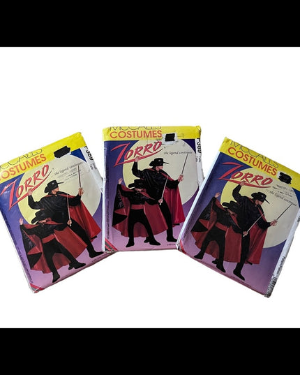Lot of 3 various sz Uncut Sewing patterns adult child ZORRO halloween costume