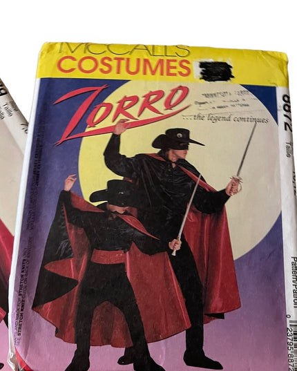 Lot of 3 various sz Uncut Sewing patterns adult child ZORRO halloween costume