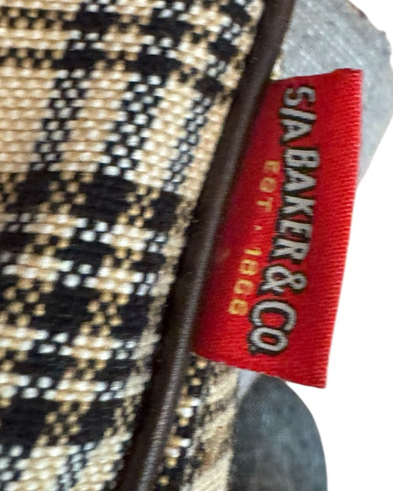 5/A Baker Blanket Co Plaid Tote Bag with Brown Accents Leather Canvas